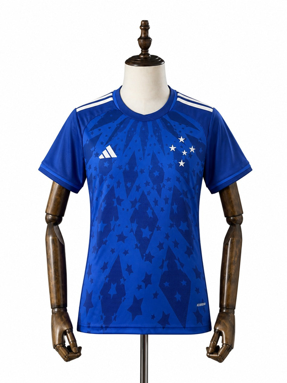 24/25 Cruzeiro Home Women Soccer Jersey mannequin view 1 white background Passos Sports