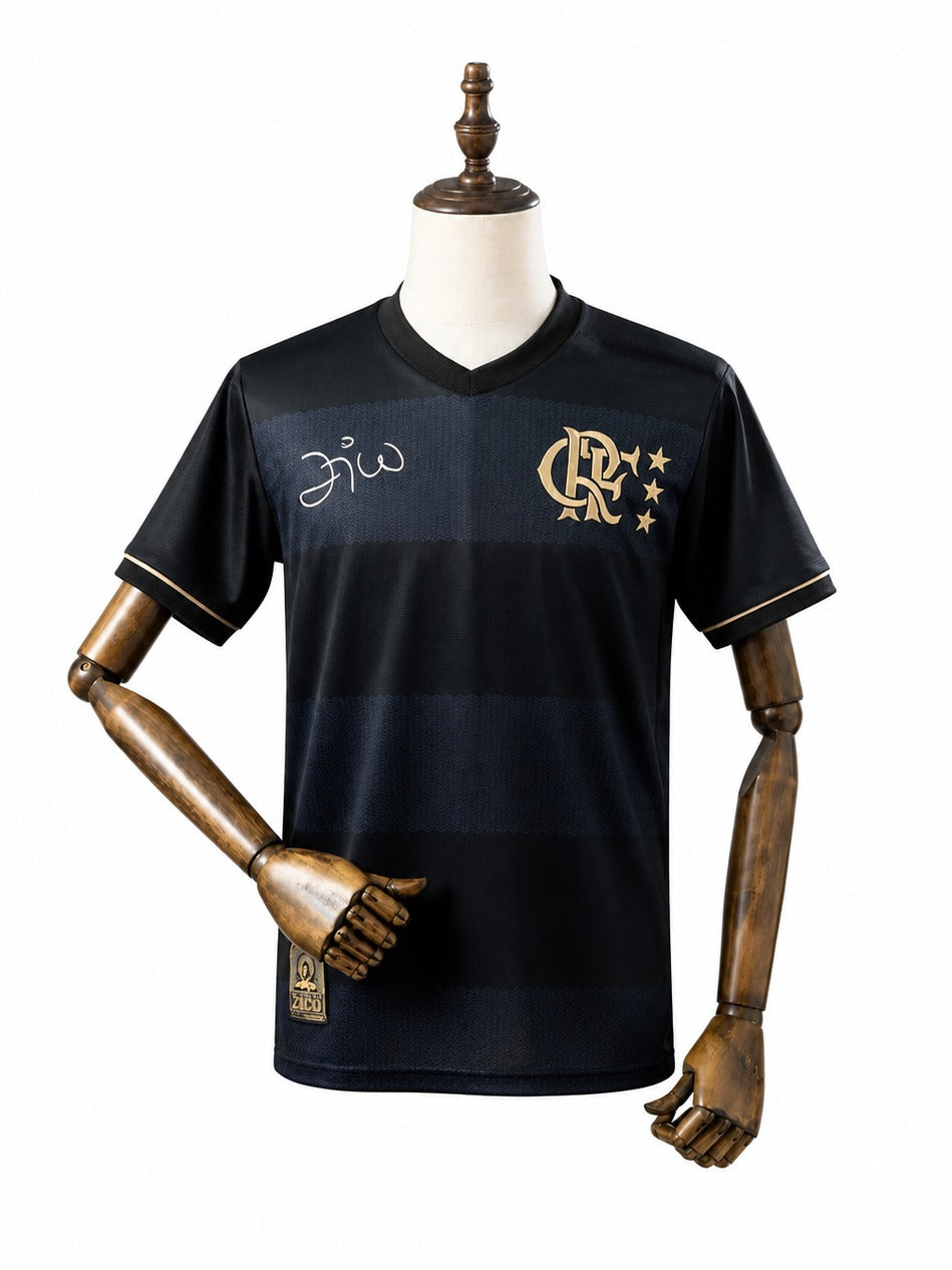 25/26 Flamengo Special Edition Black Soccer Jersey mannequin view 1 white background Passos Sports