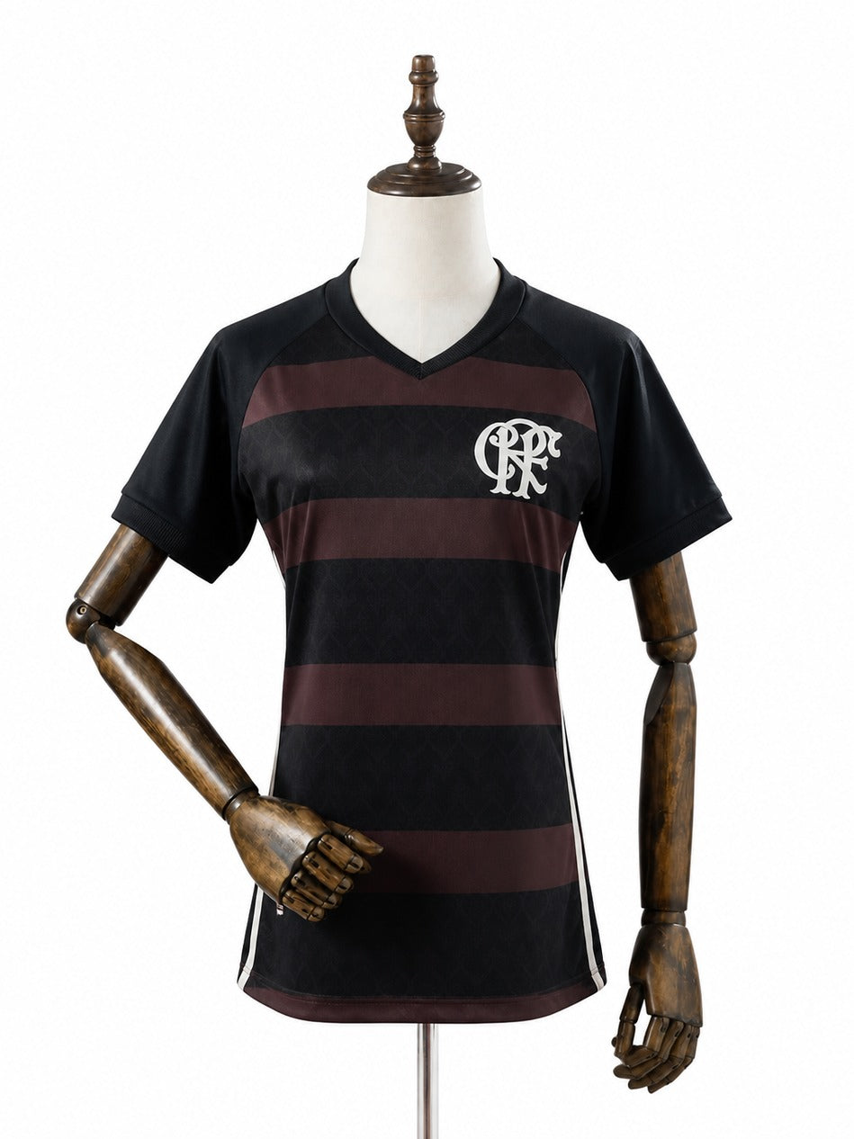Flamengo 25/26 Women’s Black Diamond Edition Jersey mannequin view 1 white background Passos Sports