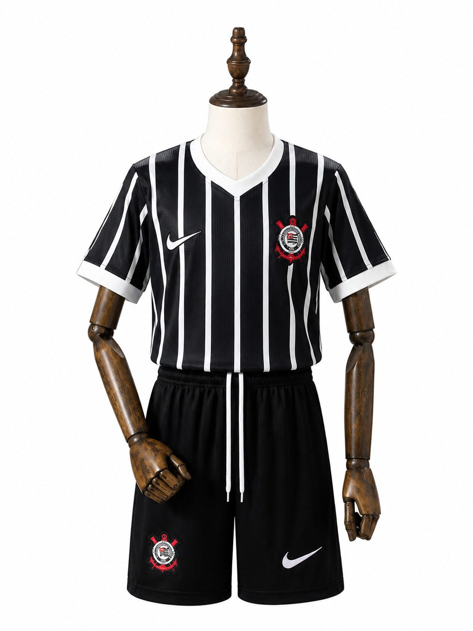 26/27 Corinthians Away Kids Kit standard mannequin white background Passos Sports image 1