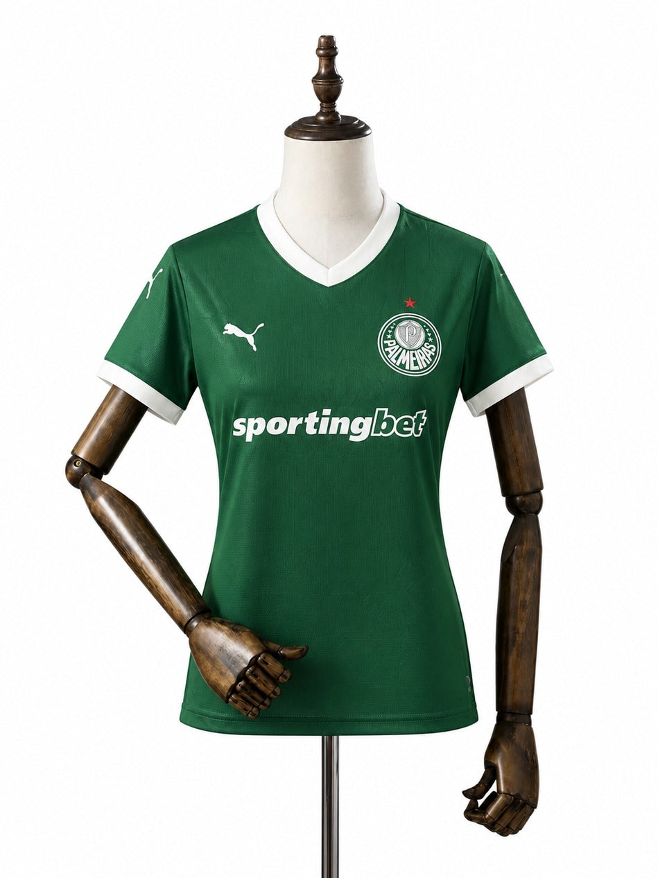 25/26 Palmeiras Home Green Women Soccer Jersey mannequin view 1 white background Passos Sports