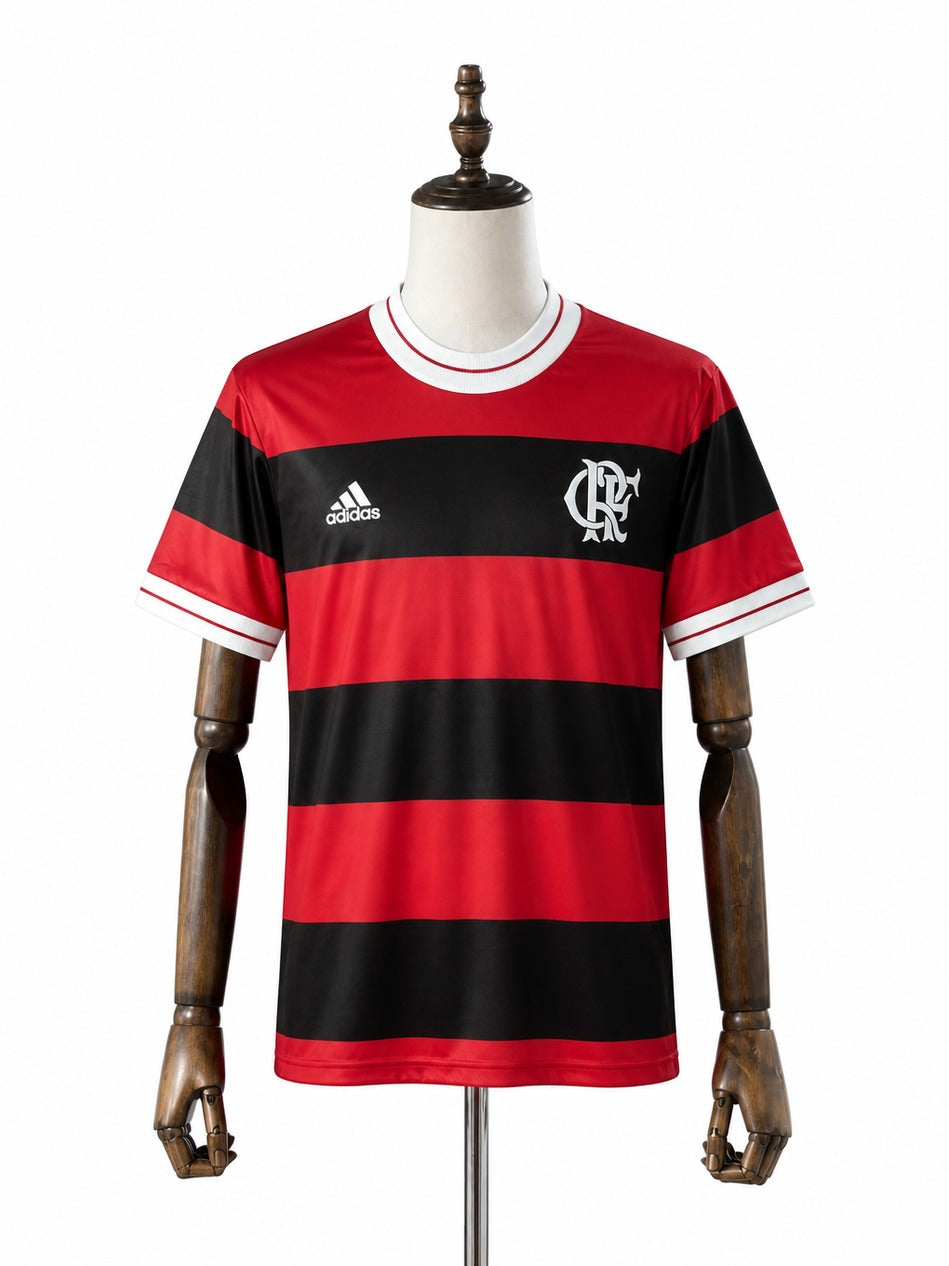 18/19 Flamengo Commemorative Edition Red Retro Soccer Jersey mannequin view 1 white background Passos Sports
