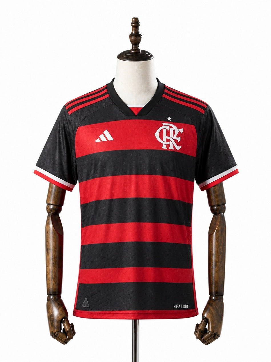 CR Flamengo Home Premium Soccer Jersey 2024/25 mannequin view 1 white background Passos Sports