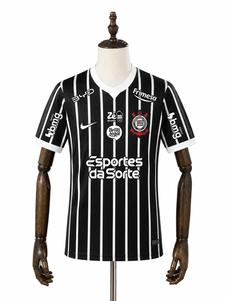 26/27 Corinthians Away Jersey Full Sponsors logo standard mannequin white background Passos Sports image 1