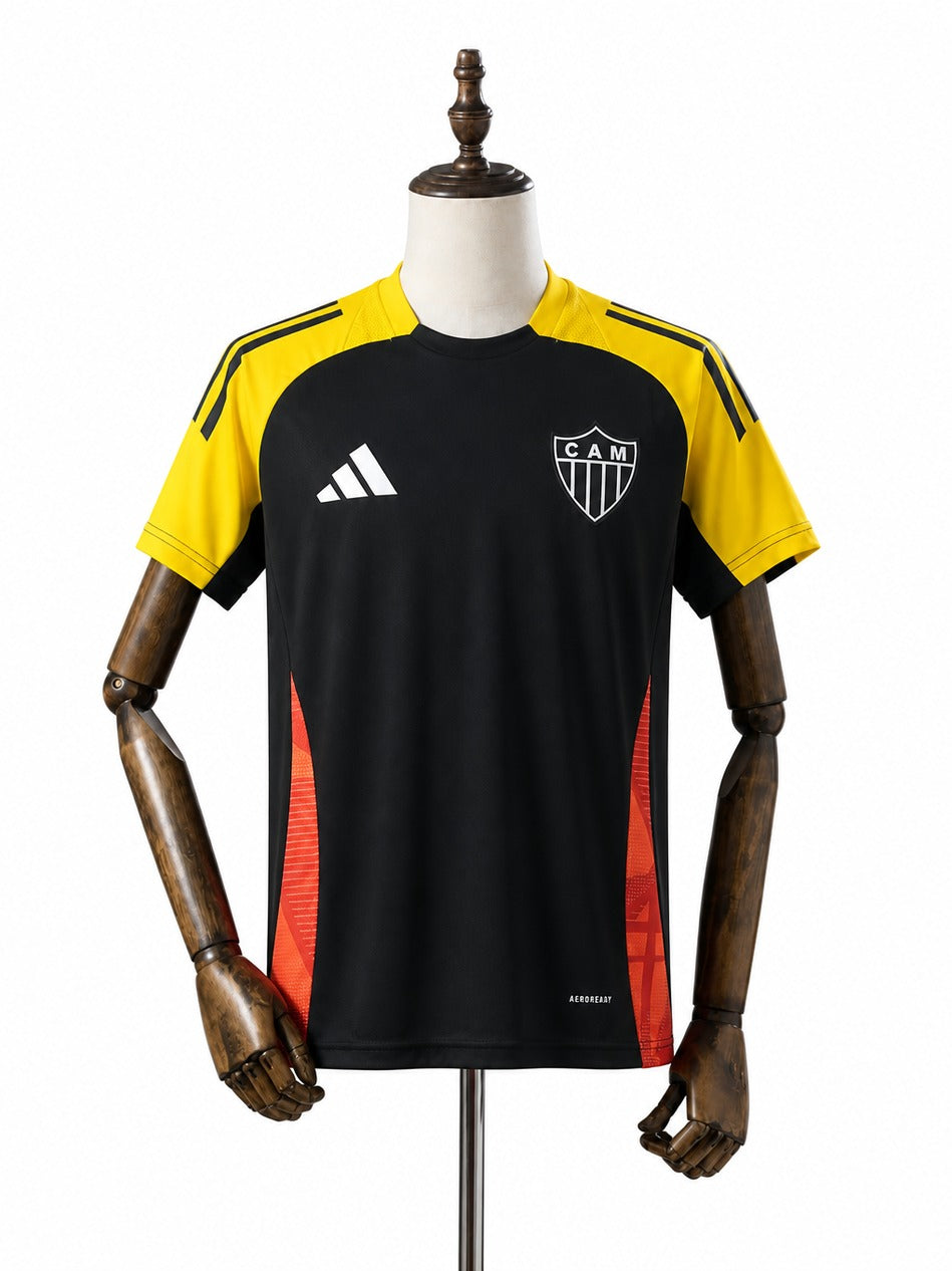 25/26 Atletico Mineiro Training Black soccer jersey mannequin view 1 white background Passos Sports