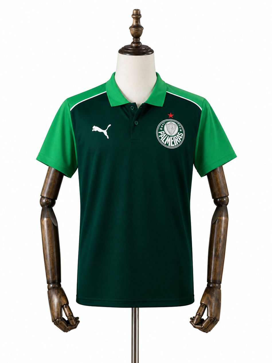 24/25 Palmeiras green POLO jersey mannequin view 1 white background Passos Sports