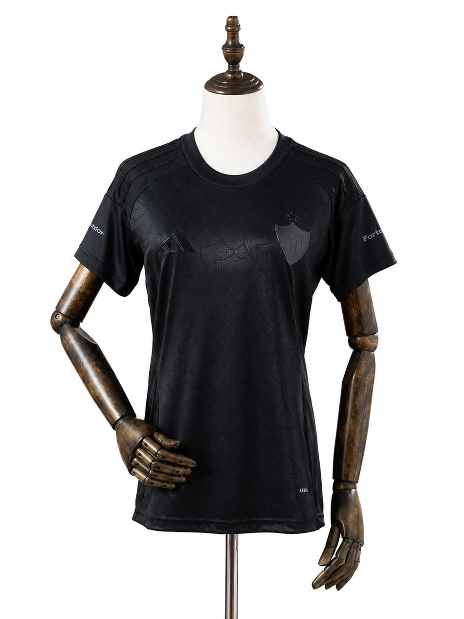 25/26 Atletico Mineiro Limited Edition Black Women Jersey mannequin view 1 white background Passos Sports