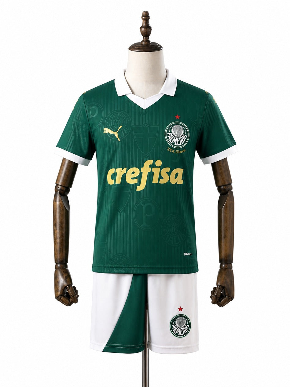 24/25 Palmeiras home Kids kit mannequin view 1 white background Passos Sports