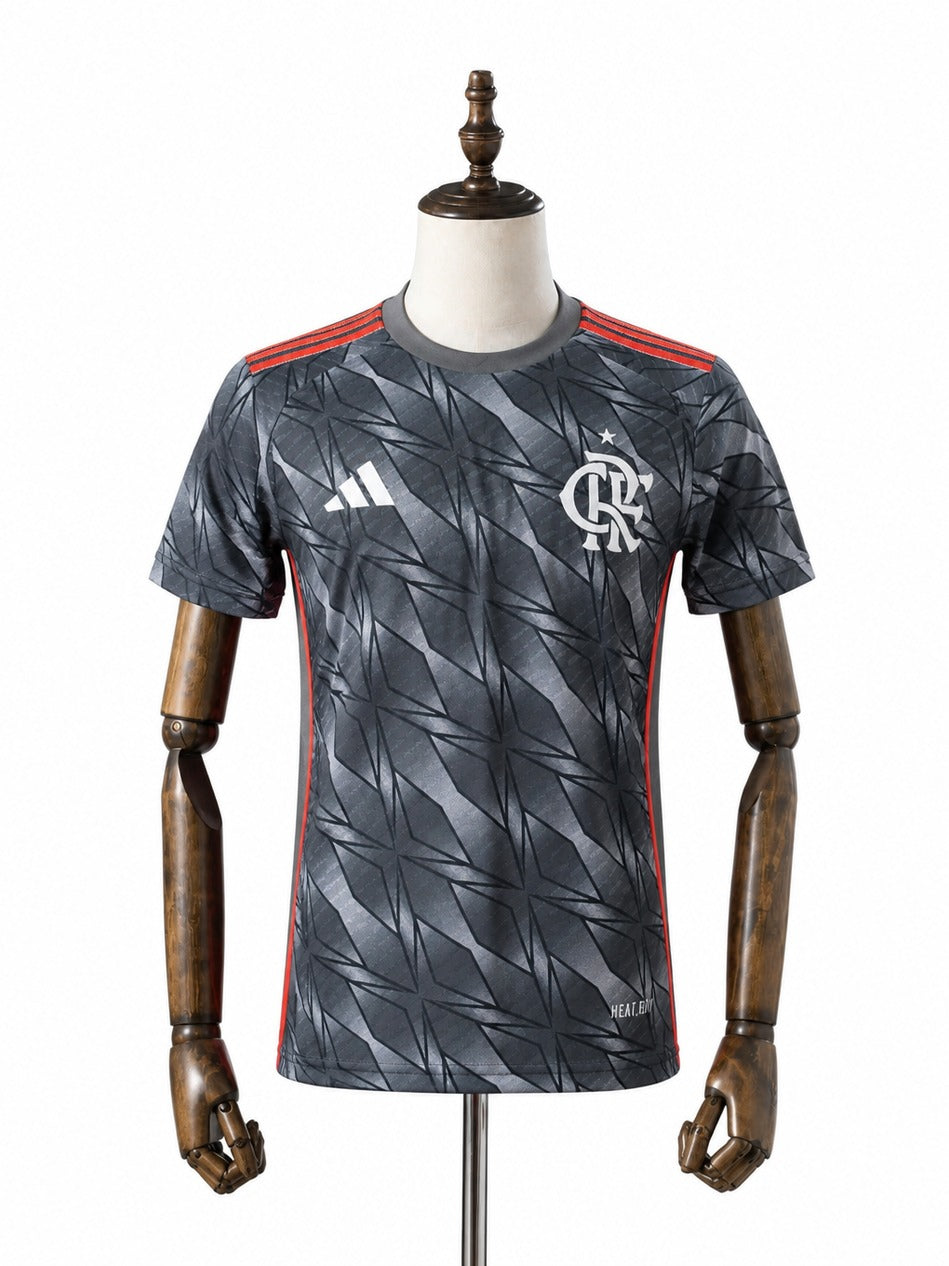 24/25 Flamengo Third Away black Player jersey mannequin view 1 white background Passos Sports