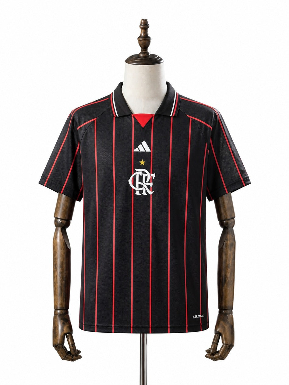 24/25 Flamengo Black Special Edition jersey mannequin view 1 white background Passos Sports