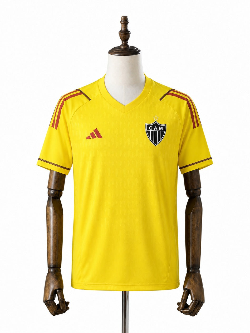 24/25 Atletico Mineiro Limited Edition Goalkeeper Yellow Jersey mannequin view 1 white background Passos Sports