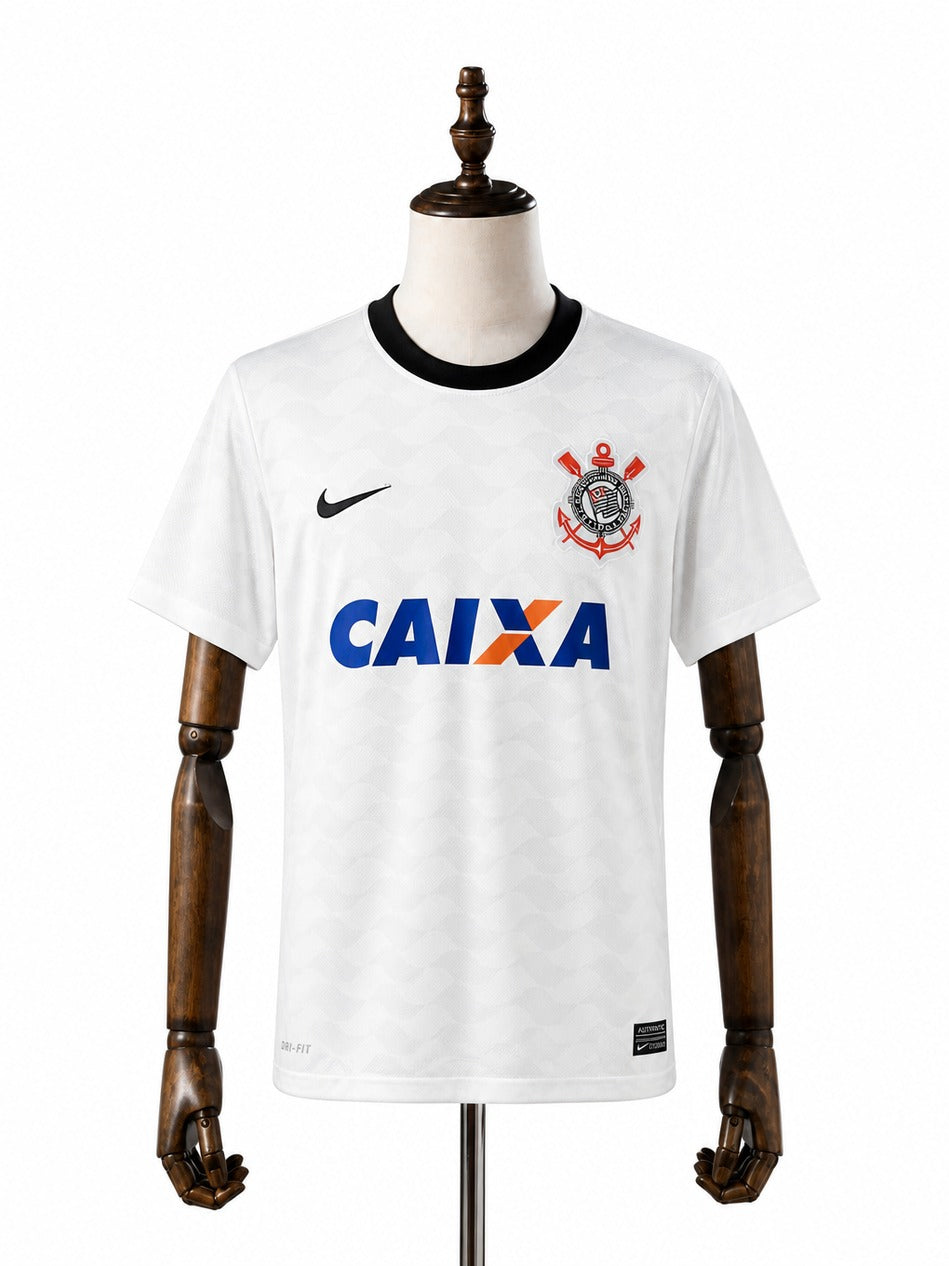 12/13 Corinthians Home Retro Soccer Jersey standard mannequin white background Passos Sports image 1