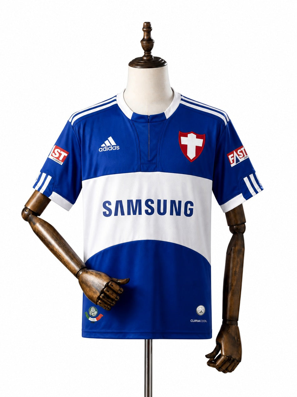 2009 Palmeiras Retro blue soccer jersey mannequin view 1 white background Passos Sports