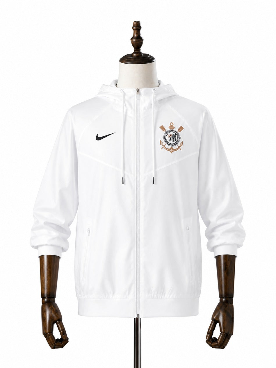 24/25 Corinthians White Windbreaker standard mannequin white background Passos Sports image 1