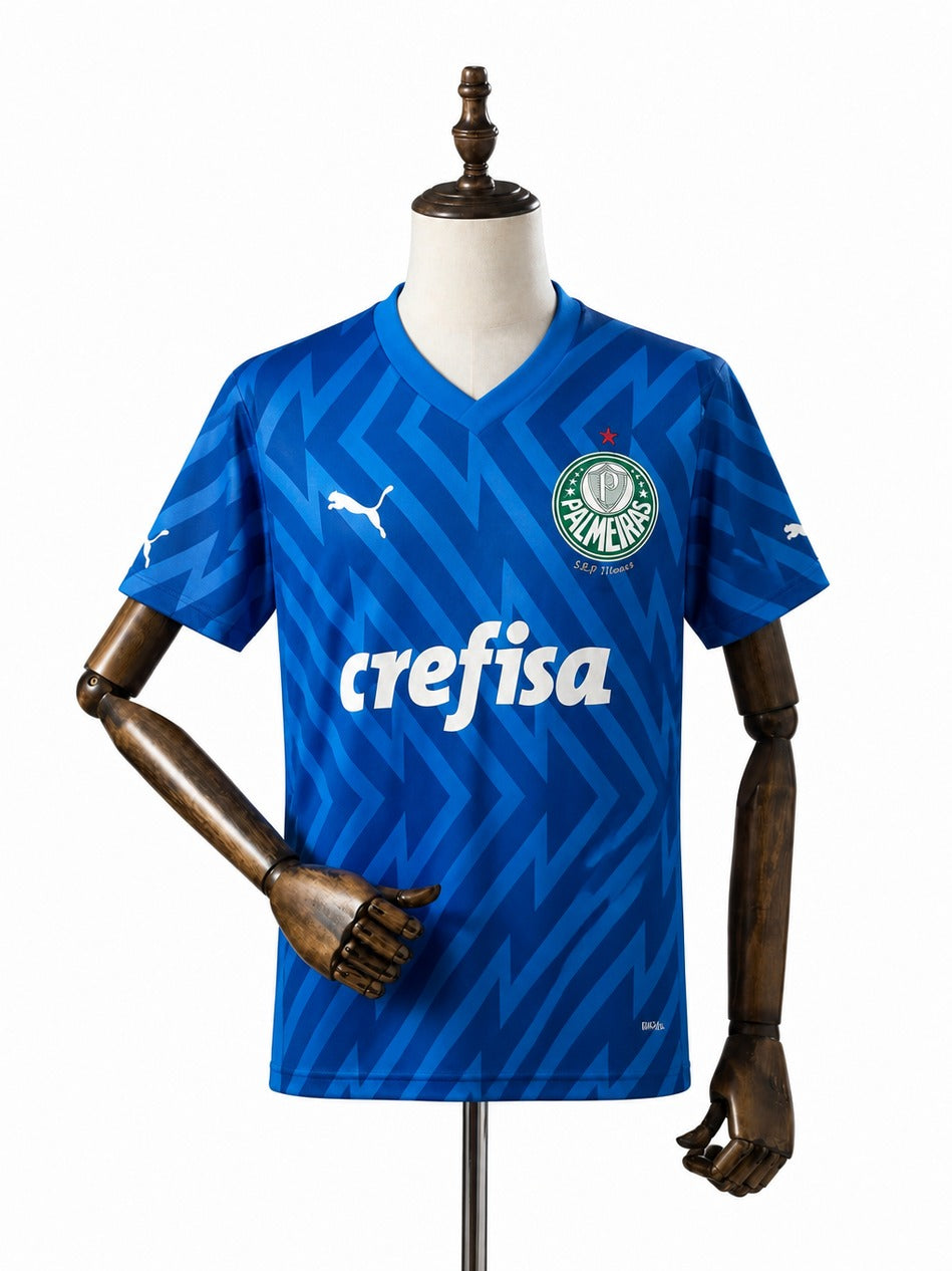 24/25 Palmeiras Goalkeeper Blue Soccer jersey mannequin view 1 white background Passos Sports