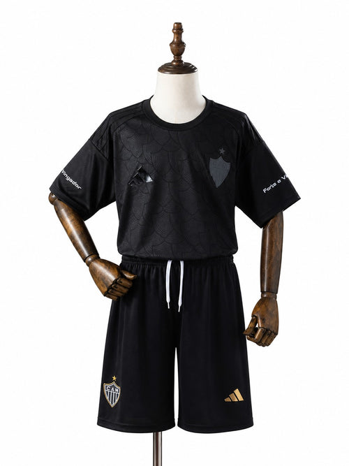 Atlético Mineiro 2025/26 Kids Limited Edition Black Kit – Front