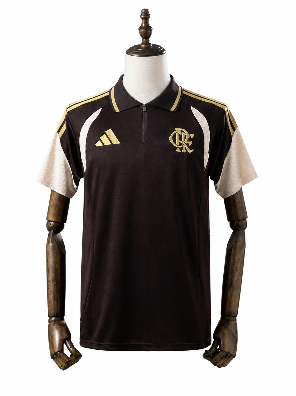 Flamengo 2026/27 Training POLO Shirt Brown mannequin view 1 white background Passos Sports