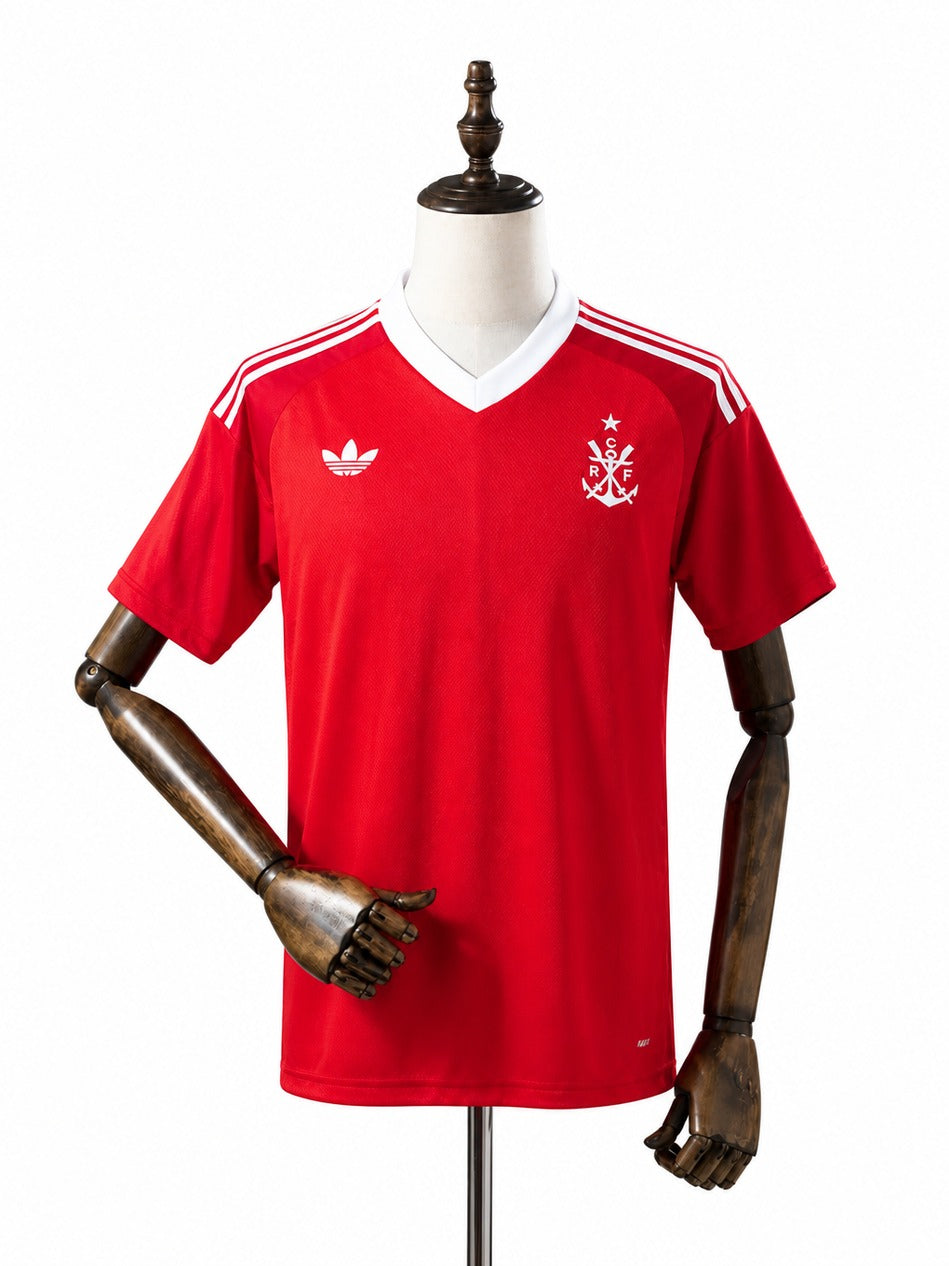 25/26 Flamengo Special Edition Red Soccer Jersey mannequin view 1 white background Passos Sports
