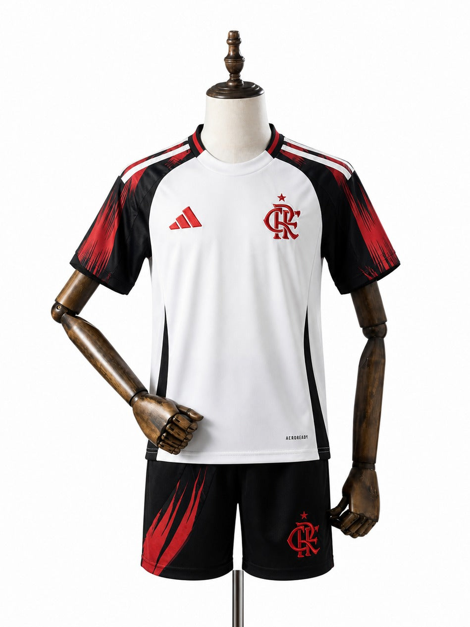 25/26 Flamengo away kids kit mannequin view 1 white background Passos Sports