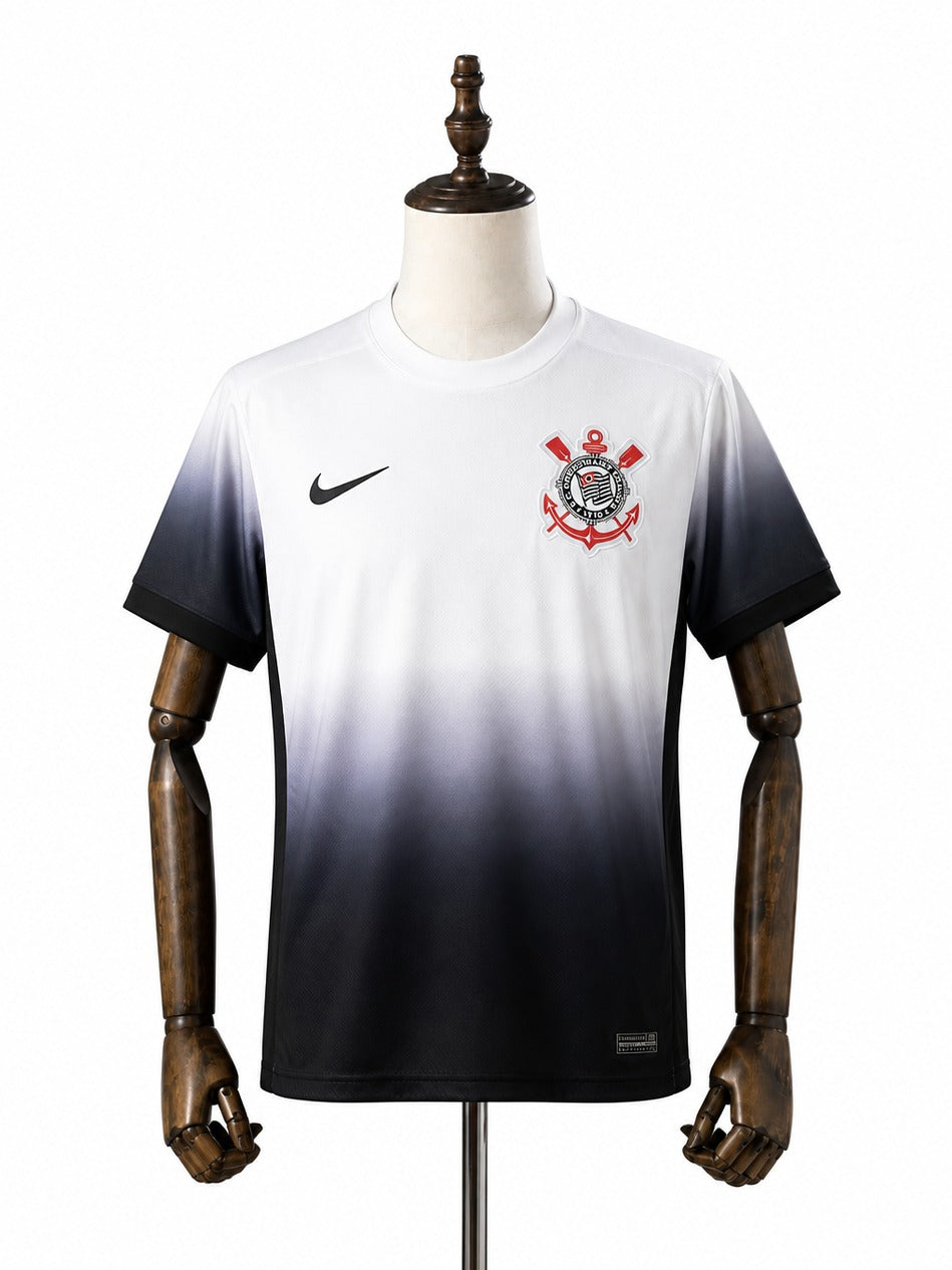 24/25 Corinthians Home All Sponsors Jersey standard mannequin white background Passos Sports image 1