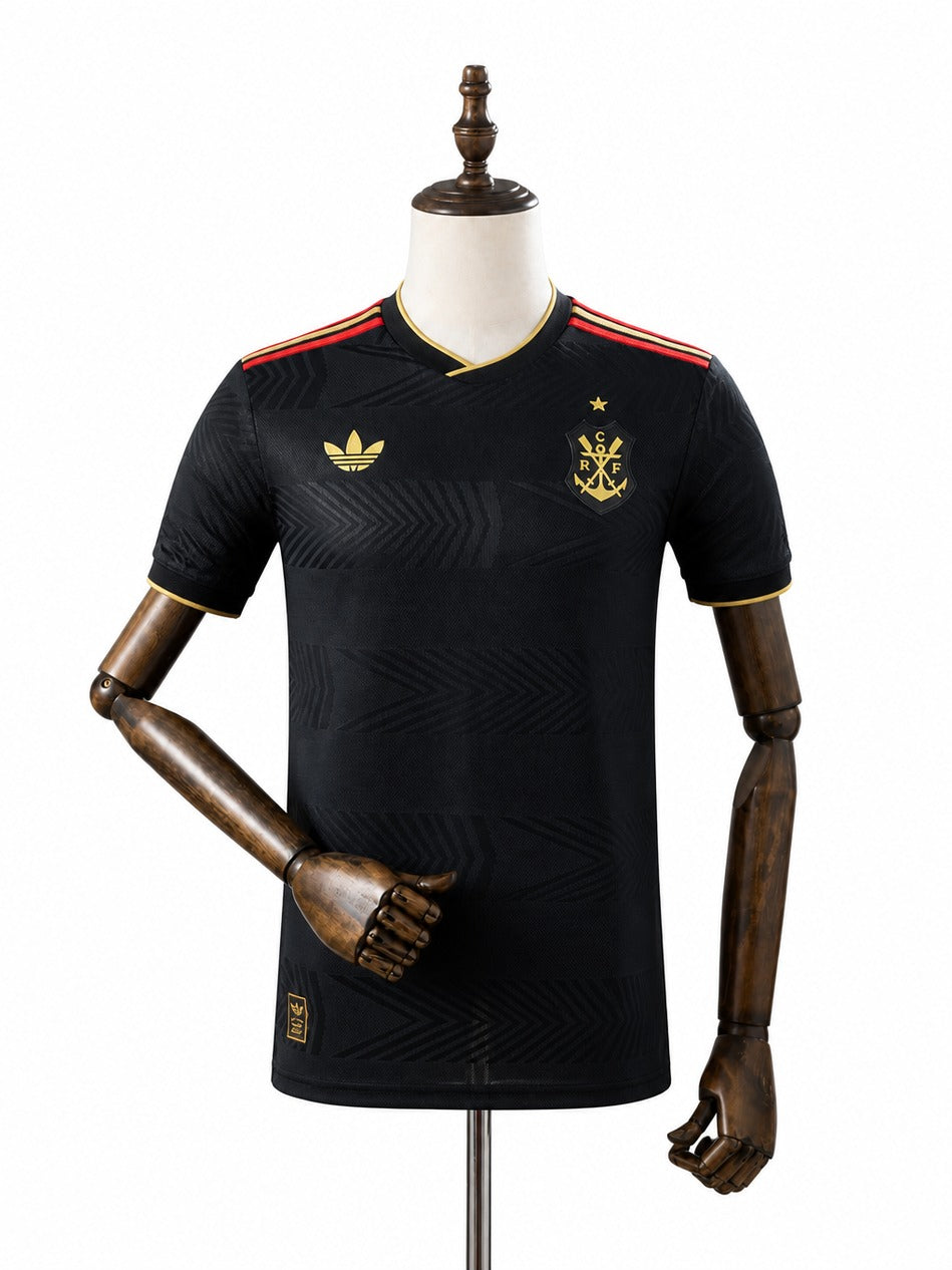 Flamengo 2025/26 Special Edition Player Version Black Jersey mannequin view 1 white background Passos Sports