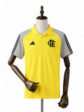 24/25 Flamengo yellow POLO jersey mannequin view 1 white background Passos Sports