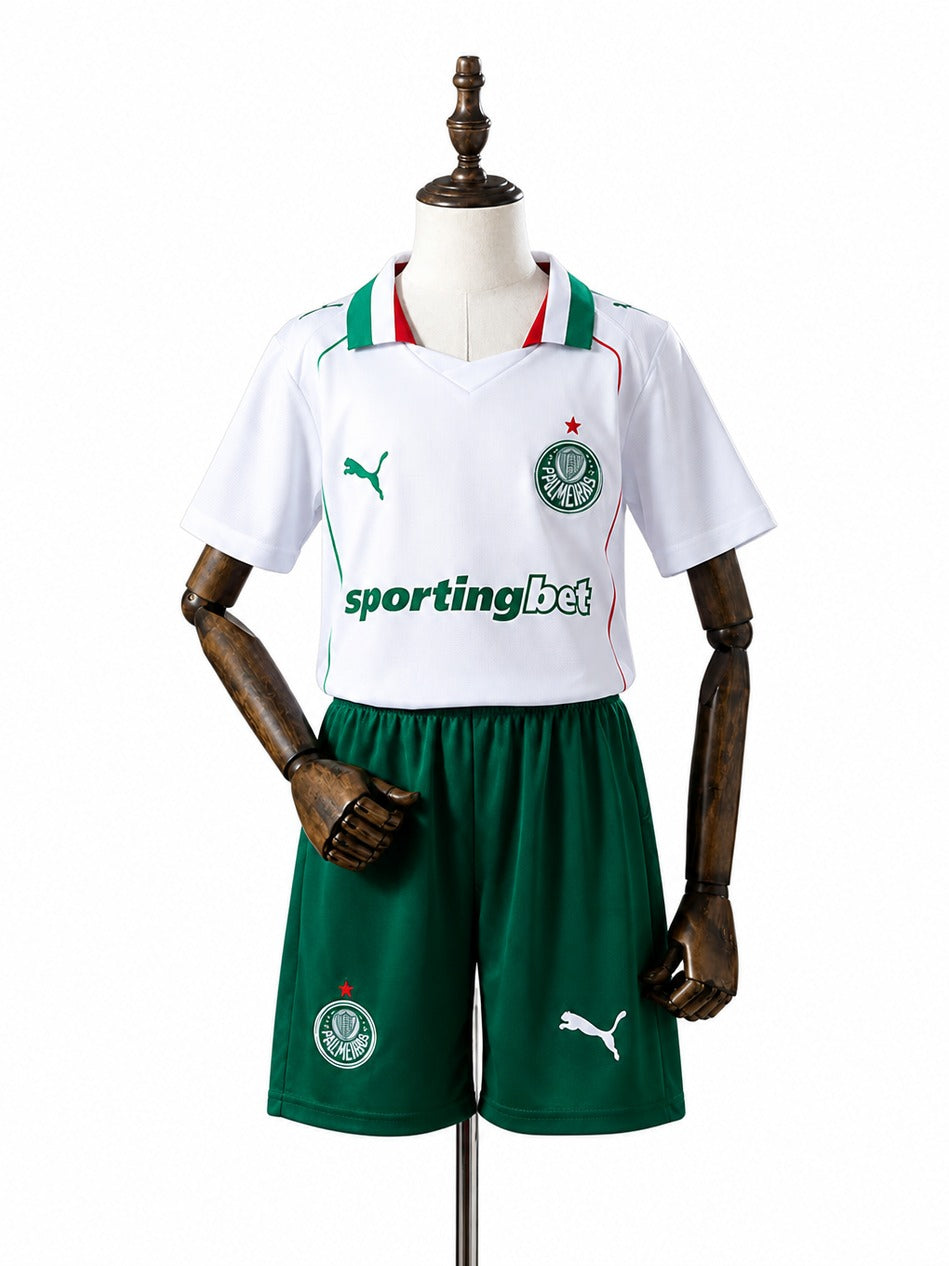 Palmeiras 2026/27 Away Soccer Jersey Kids Kit mannequin view 1 white background Passos Sports