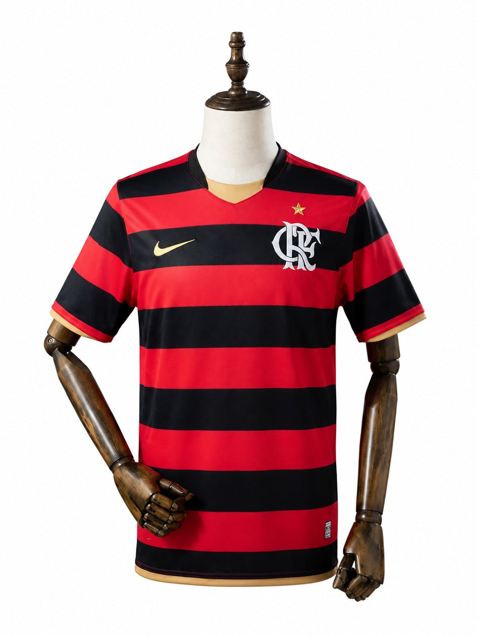 08/09 Flamengo Home Retro Soccer Jersey mannequin view 1 white background Passos Sports
