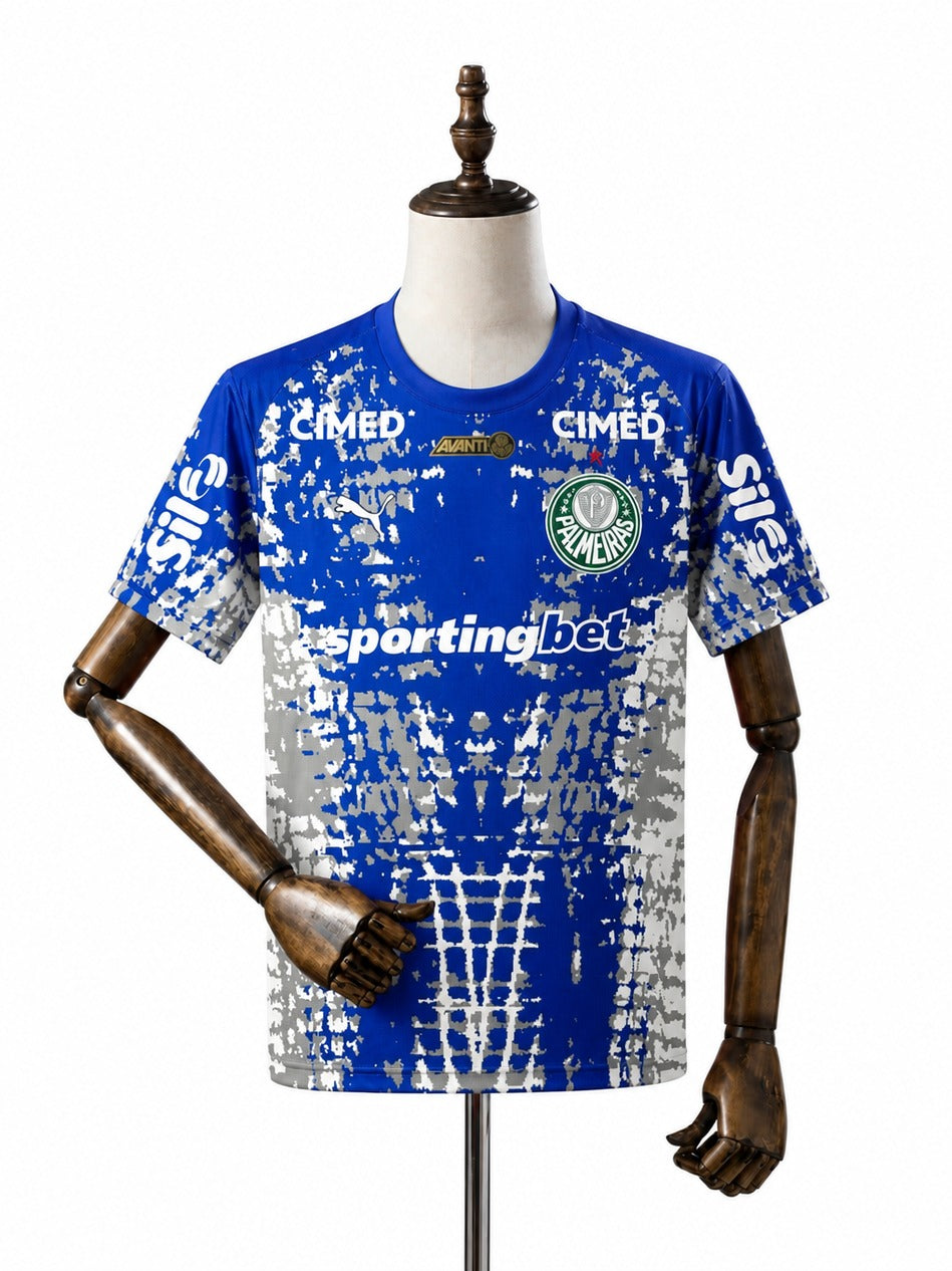 2026/27 Palmeiras Blue Goalkeeper Spider Edition Jersey All Sponsor mannequin view 1 white background Passos Sports