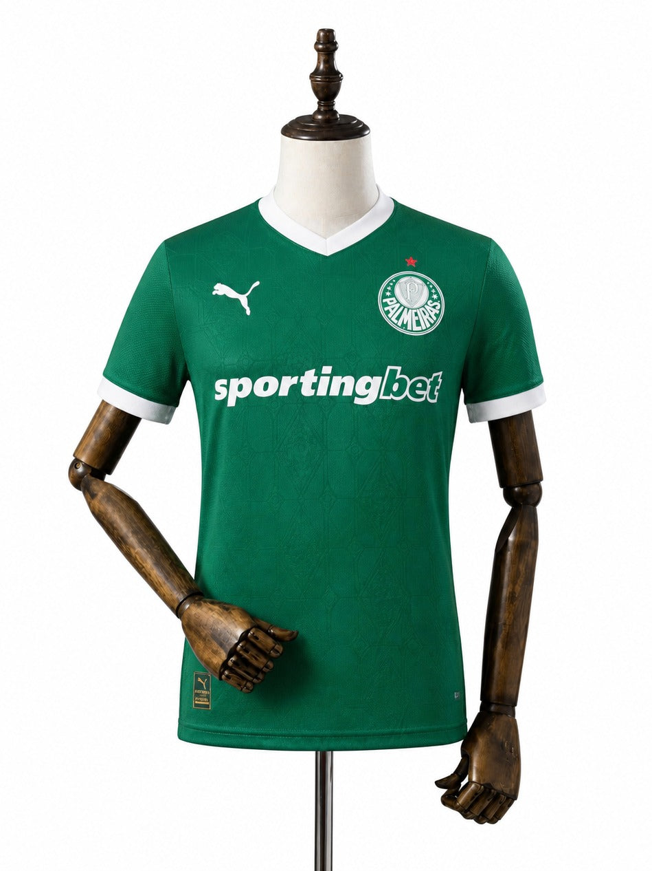 25/26 Palmeiras Home all sponsors Player Version jersey mannequin view 1 white background Passos Sports