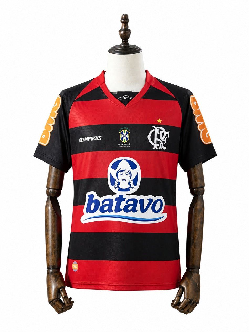 10/11 Flamengo Home Retro Soccer Jersey mannequin view 1 white background Passos Sports