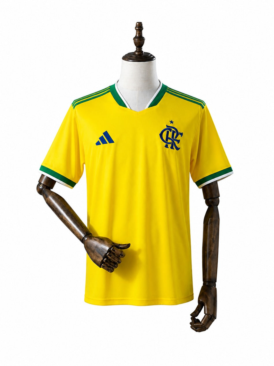 26/27 Flamengo Special Edition Yellow Jersey mannequin view 1 white background Passos Sports