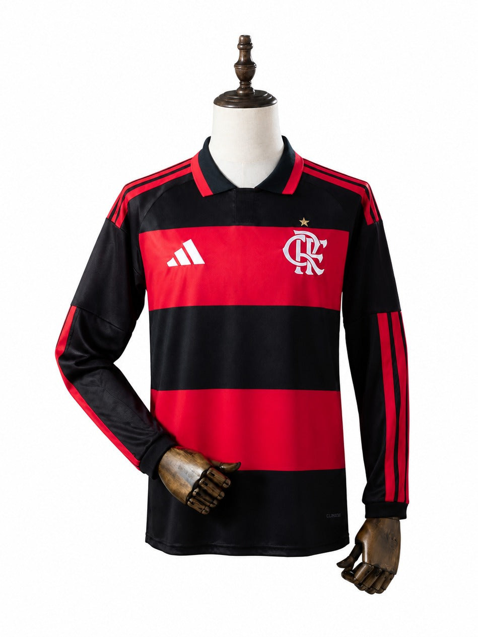 Flamengo 2026/27 Home Long Sleeve Jersey mannequin view 1 white background Passos Sports