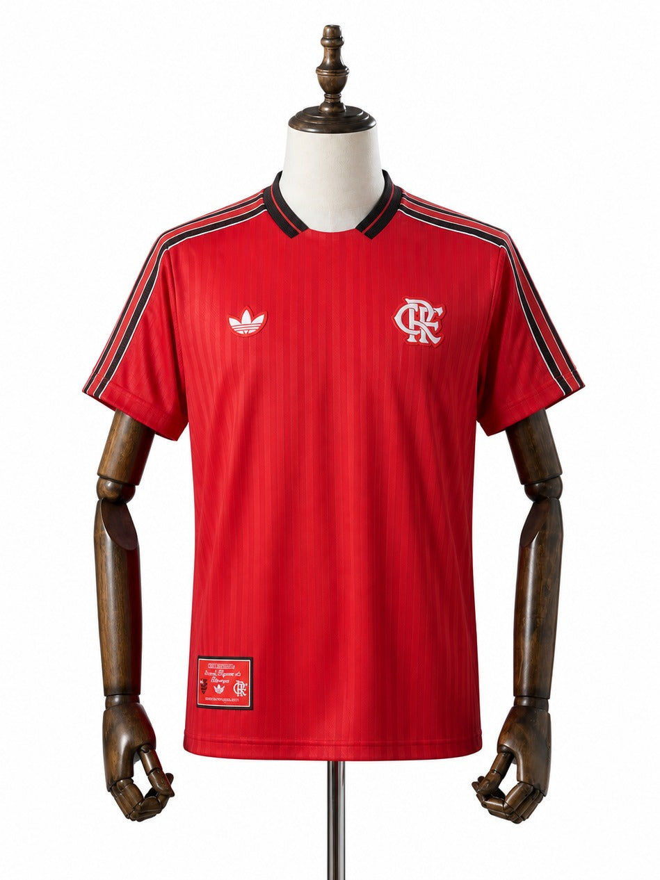 25/26 Flamengo Retro Soccer Jersey mannequin view 1 white background Passos Sports
