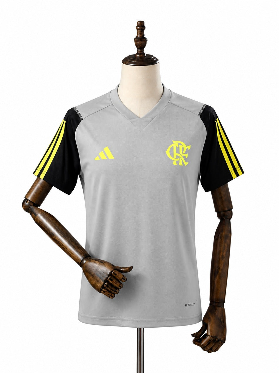 24/25 Flamengo Grey Training Women Jersey mannequin view 1 white background Passos Sports