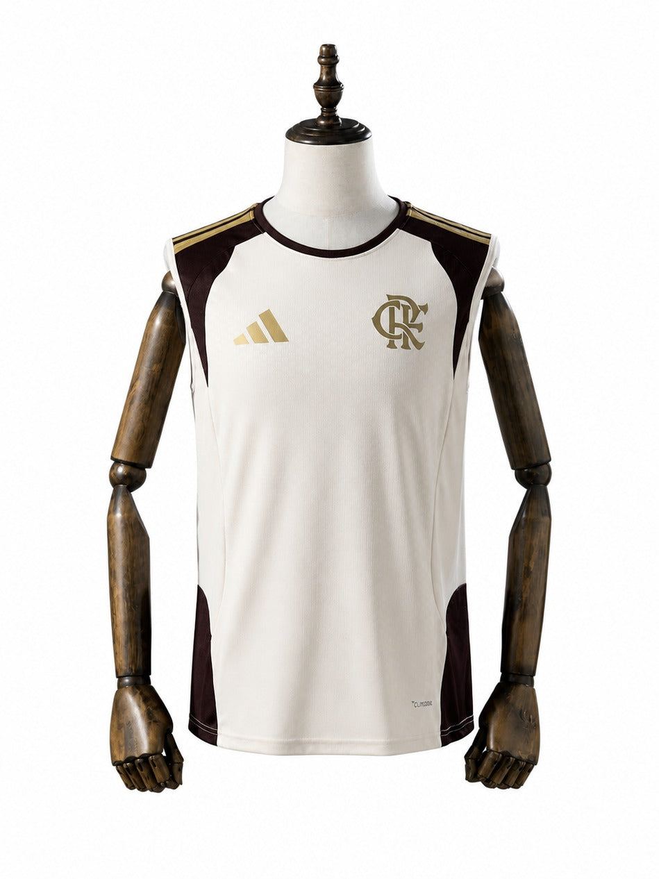 Flamengo 2026/27 Training Sleeveless Jersey Apricot mannequin view 1 white background Passos Sports