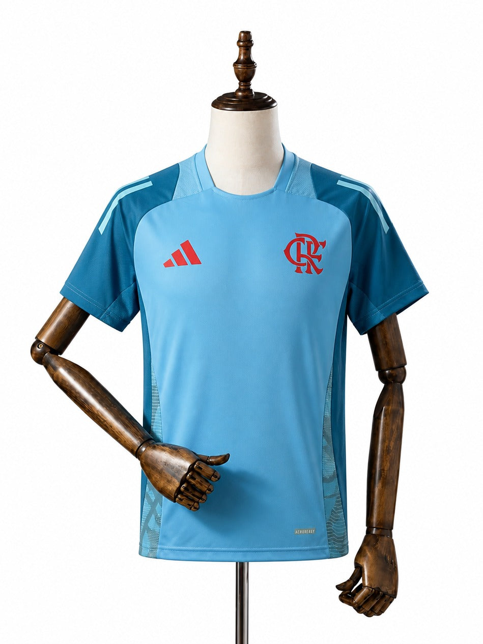 25/26 Flamengo Blue Training Suit Soccer Jersey mannequin view 1 white background Passos Sports