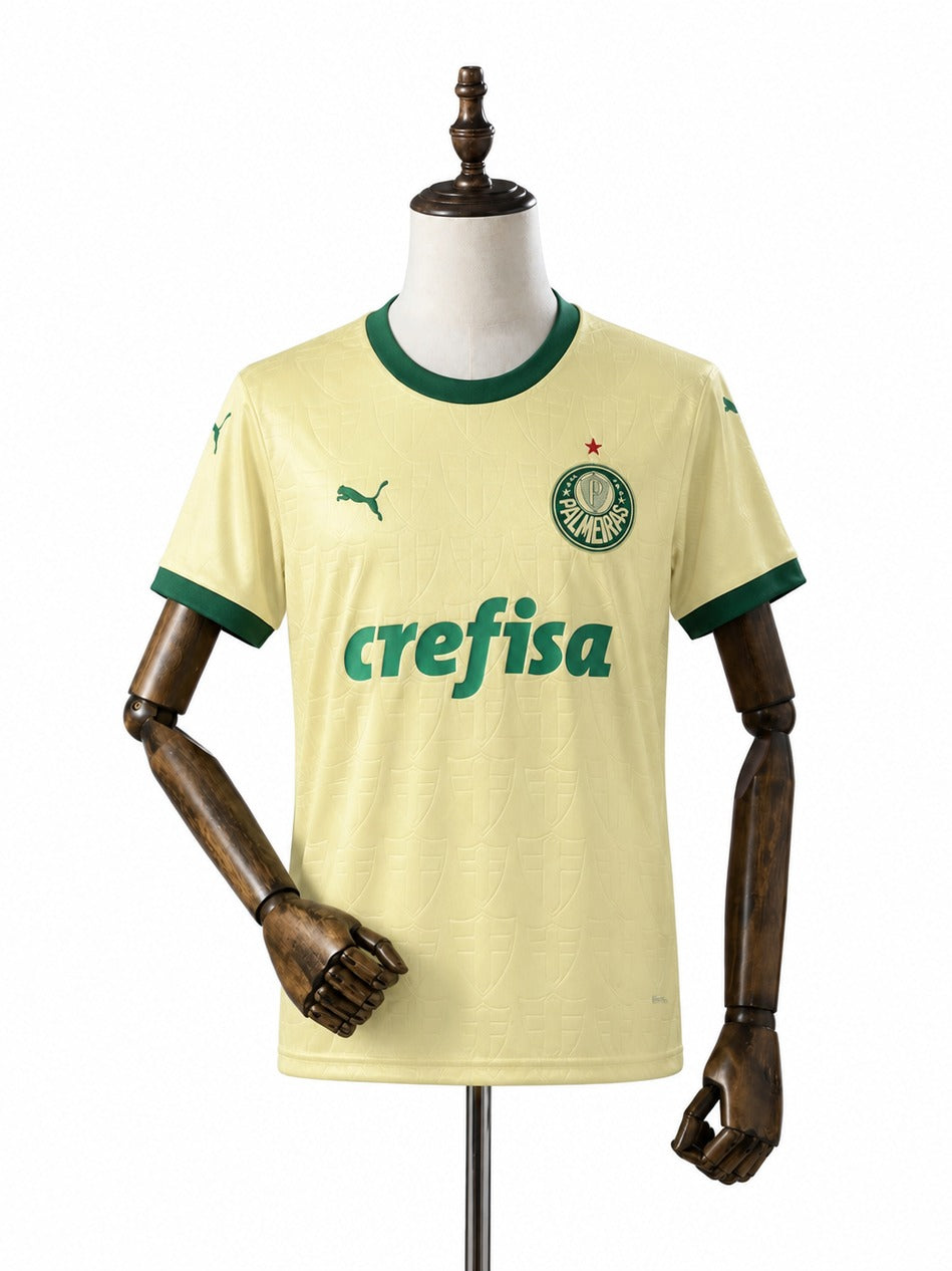 24/25 Palmeiras Thirds Womens yellow soccer jersey mannequin view 1 white background Passos Sports