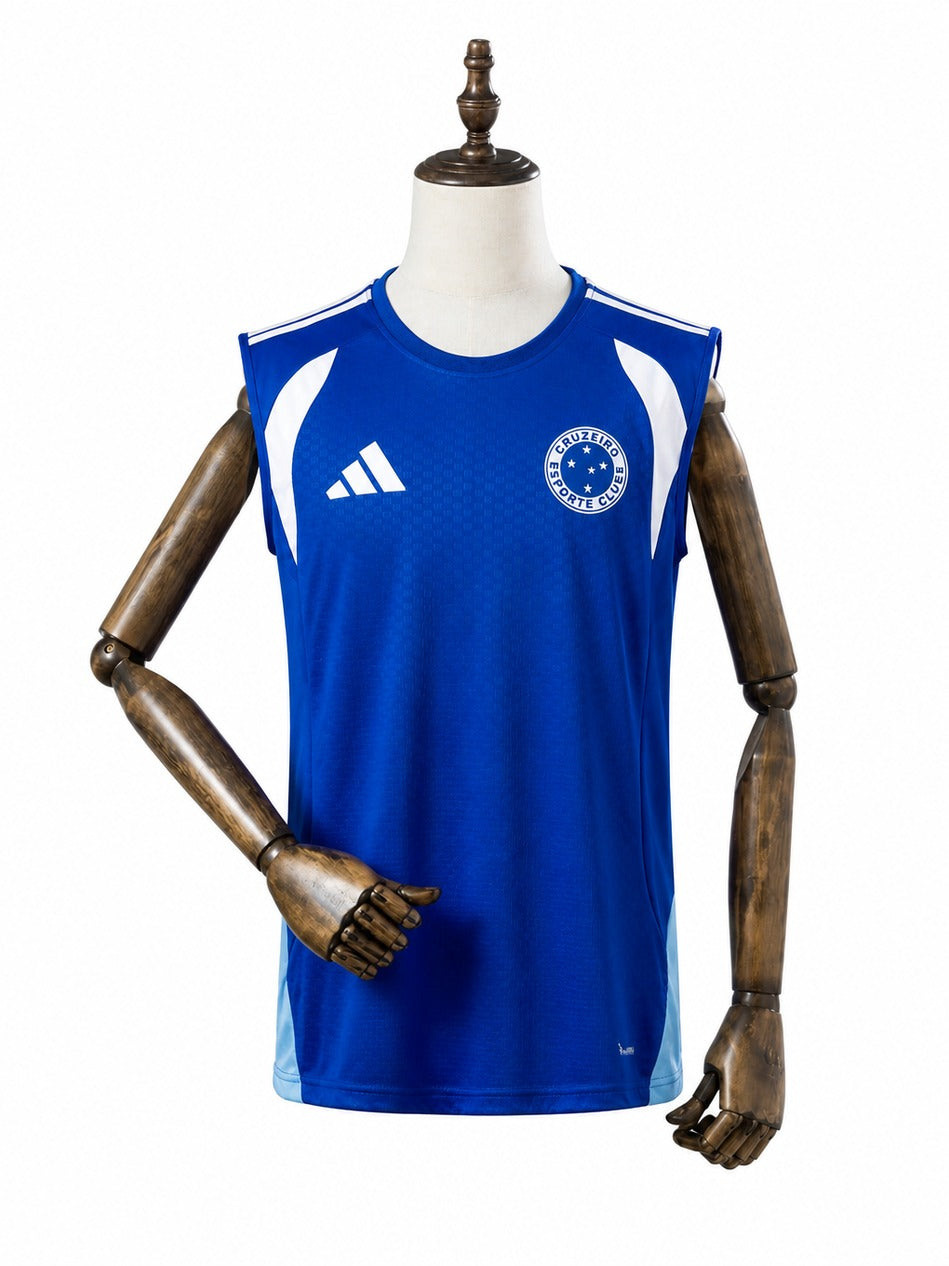 Cruzeiro 2026/27 Sleeveless Soccer Jersey Blue mannequin view 1 white background Passos Sports