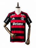 25/26 Flamengo Home All Sponsor Soccer Jersey mannequin view 1 white background Passos Sports
