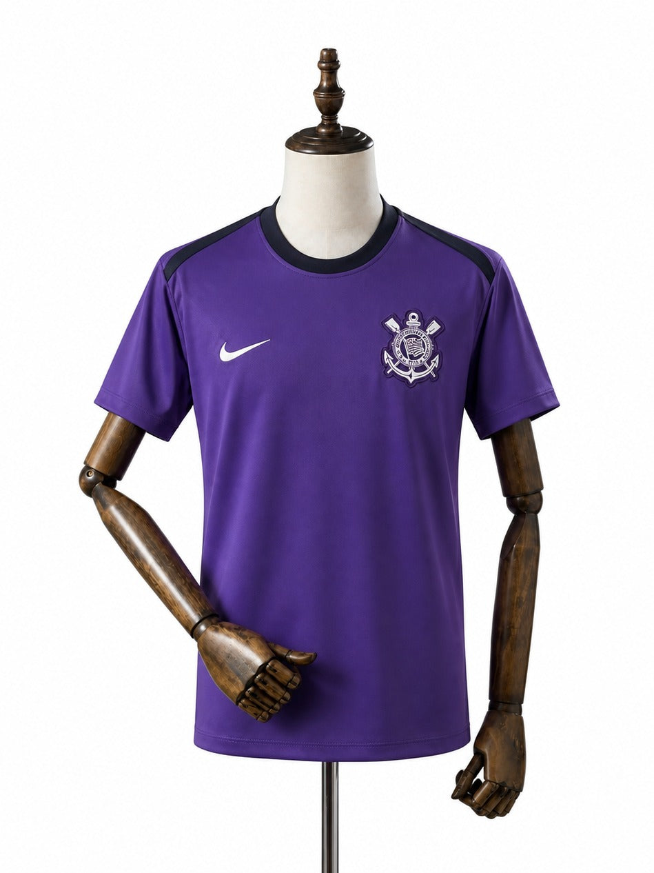 25/26 Corinthians training purple soccer jersey standard mannequin white background Passos Sports image 1