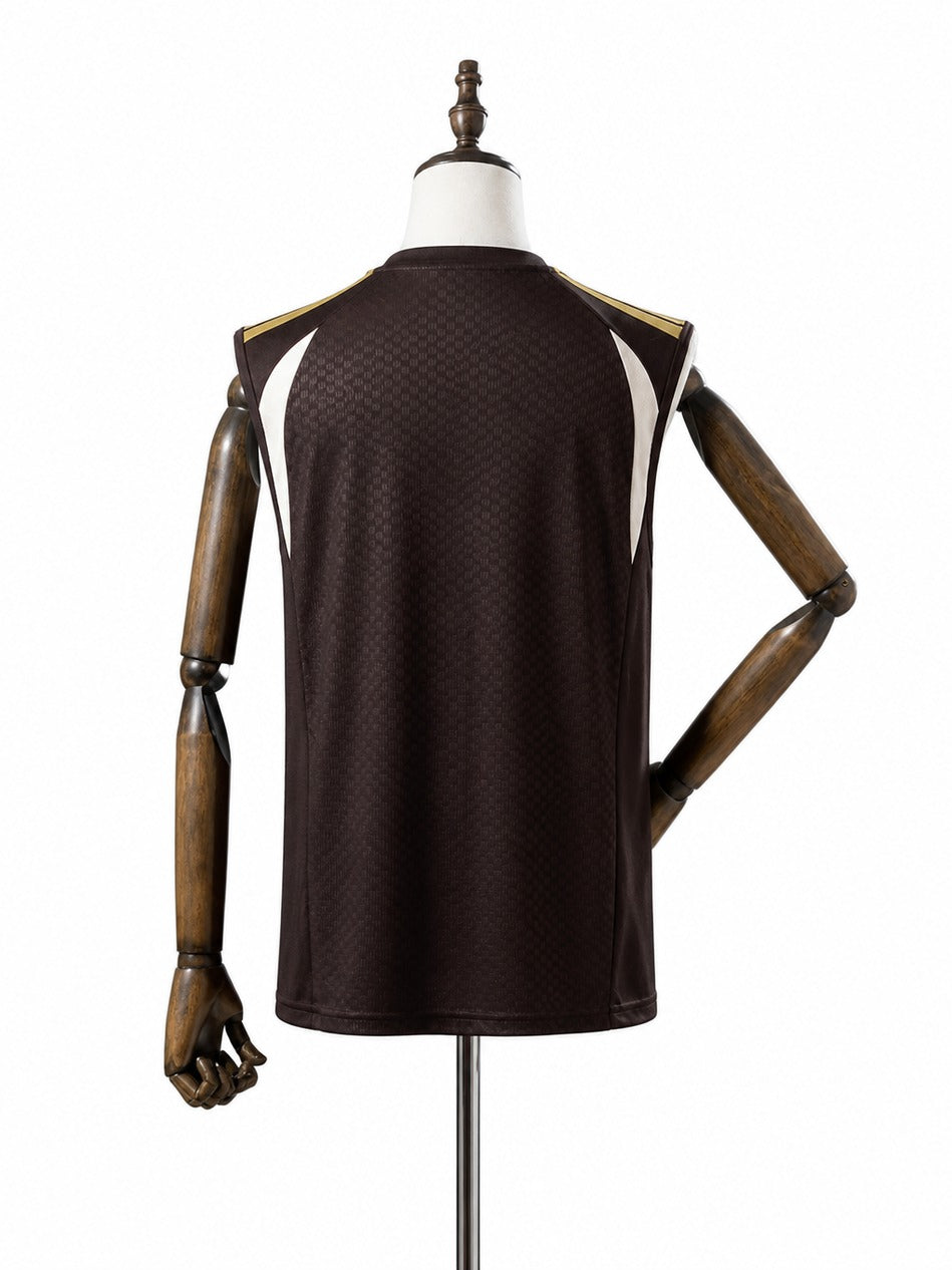 Flamengo 2026/27 Training Sleeveless Jersey Brown mannequin view 2 white background Passos Sports