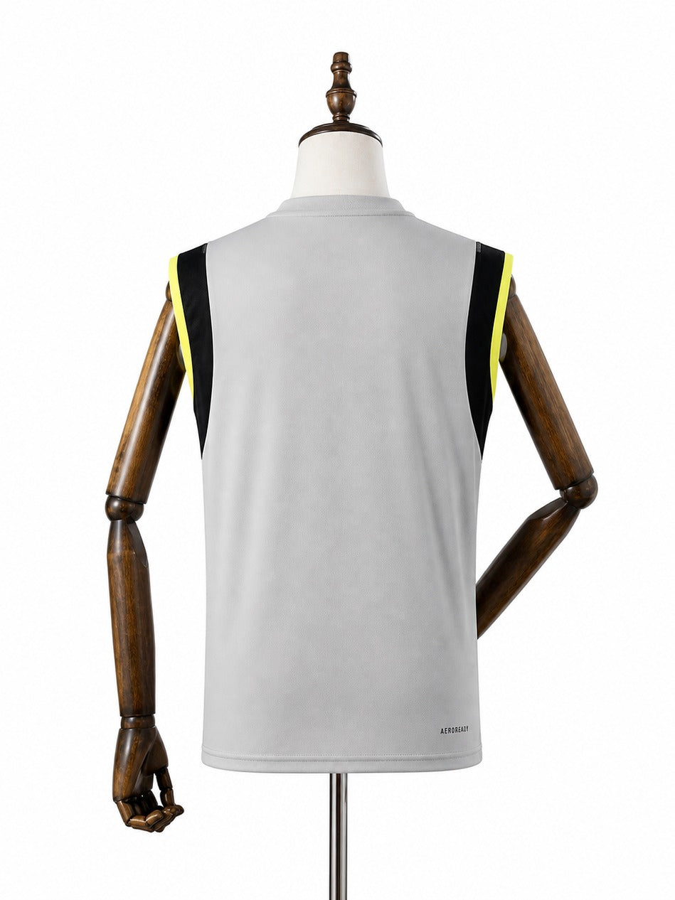 24/25 Flamengo Training Wear Gray Vest Sleeveless Football Jersey mannequin view 2 white background Passos Sports