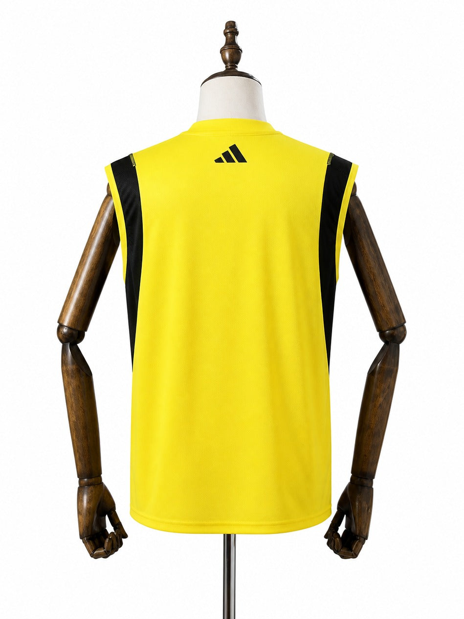 24/25 Flamengo Training Wear Yellow Vest Sleeveless Football Jersey mannequin view 2 white background Passos Sports
