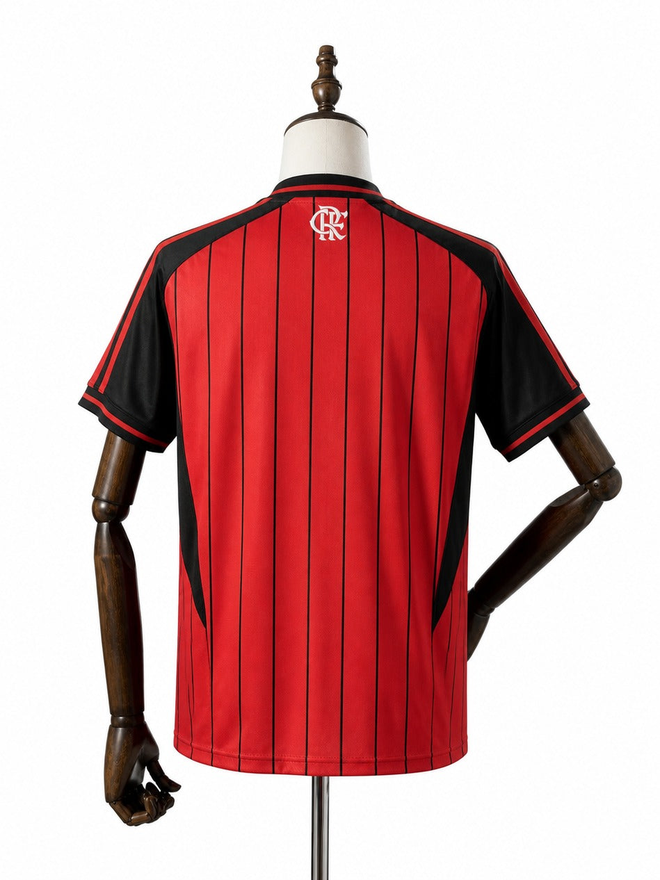 25/26 Flamengo Red Soccer Jersey mannequin view 2 white background Passos Sports