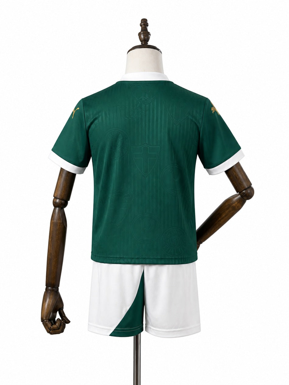 24/25 Palmeiras home Kids kit mannequin view 2 white background Passos Sports