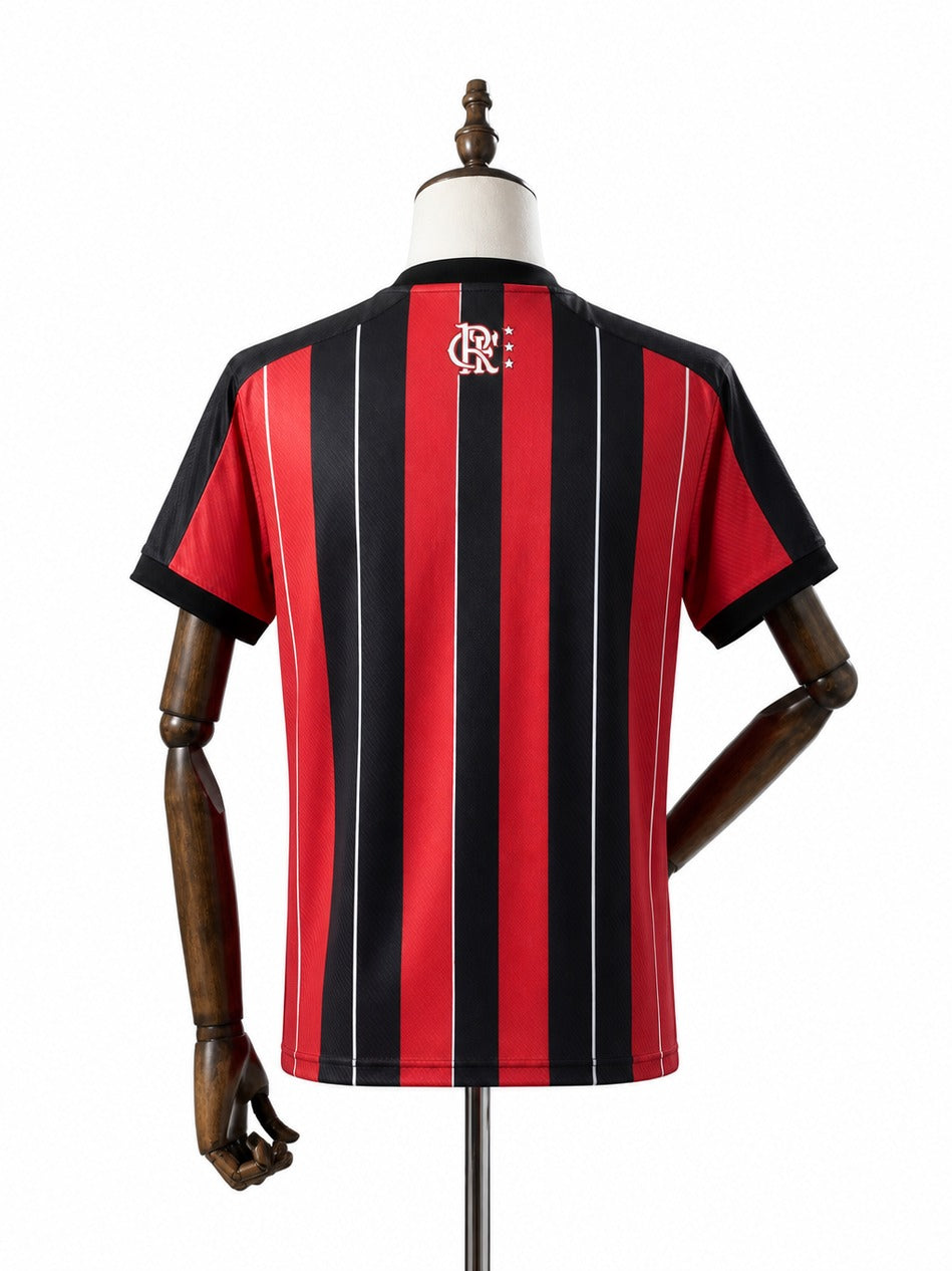 24/25 Flamengo Lifestyler Retro red soccer jersey mannequin view 2 white background Passos Sports