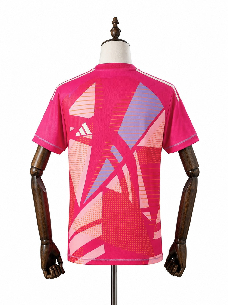 25/26 Flamengo pink goalkeeper Soccer jersey mannequin view 2 white background Passos Sports