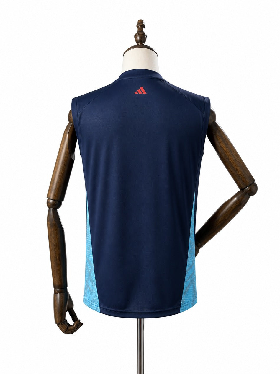 25/26 Flamengo training suit Blue vest Sleeveless football jersey mannequin view 2 white background Passos Sports