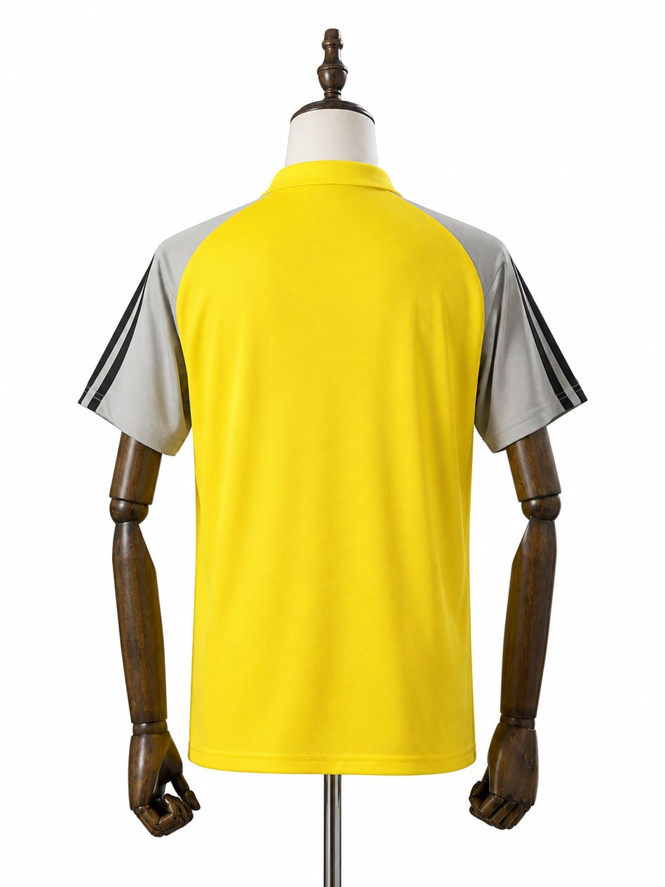 24/25 Flamengo yellow POLO jersey mannequin view 2 white background Passos Sports